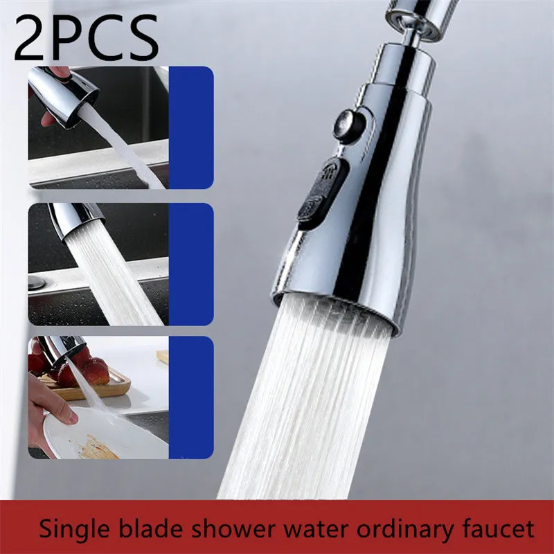 Universal pressurised kitchen faucet sprayer with rotating head and three water mode settings