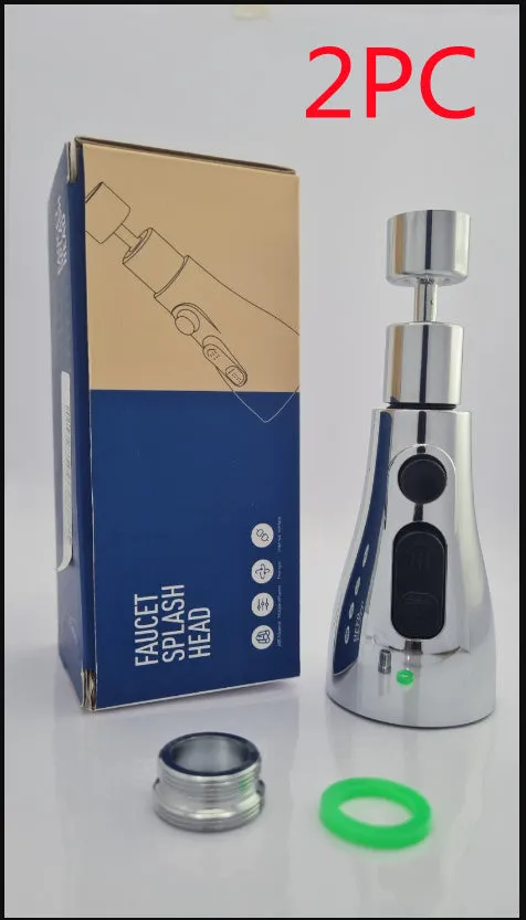 Universal pressurised kitchen faucet sprayer with rotating head and three water mode settings
