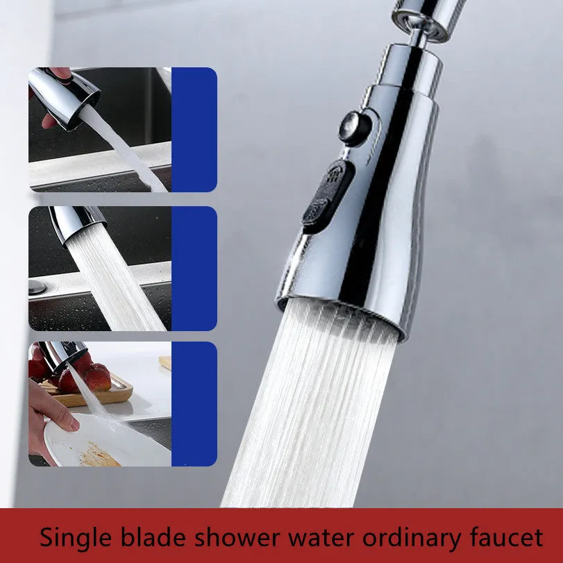 Universal pressurised kitchen faucet sprayer with rotating head and three water mode settings