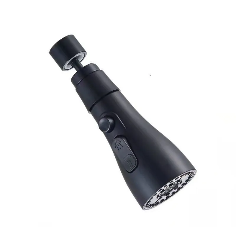 Universal pressurised kitchen faucet sprayer with rotating head and three water mode settings