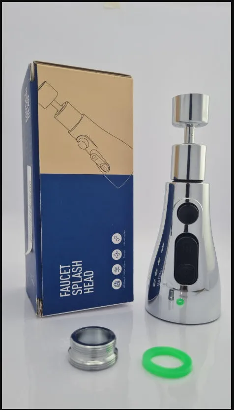 Universal pressurised kitchen faucet sprayer with rotating head and three water mode settings