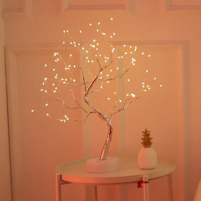 50cm tall touch-controlled LED Christmas tree light with 108 multi-colour lights on plastic and copper wire branches