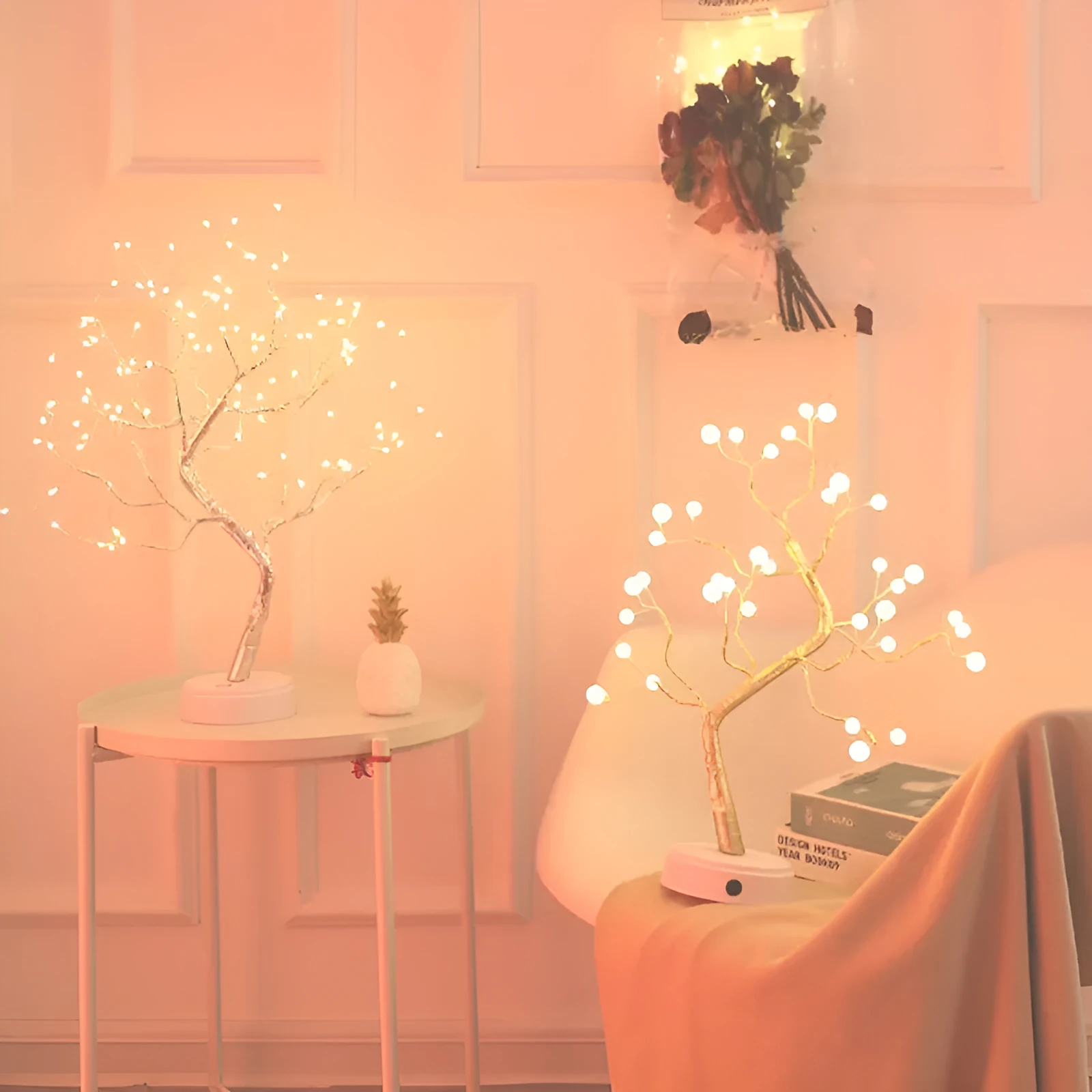 50cm tall touch-controlled LED Christmas tree light with 108 multi-colour lights on plastic and copper wire branches