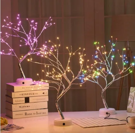 50cm tall touch-controlled LED Christmas tree light with 108 multi-colour lights on plastic and copper wire branches