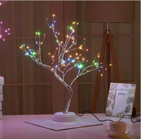 50cm tall touch-controlled LED Christmas tree light with 108 multi-colour lights on plastic and copper wire branches