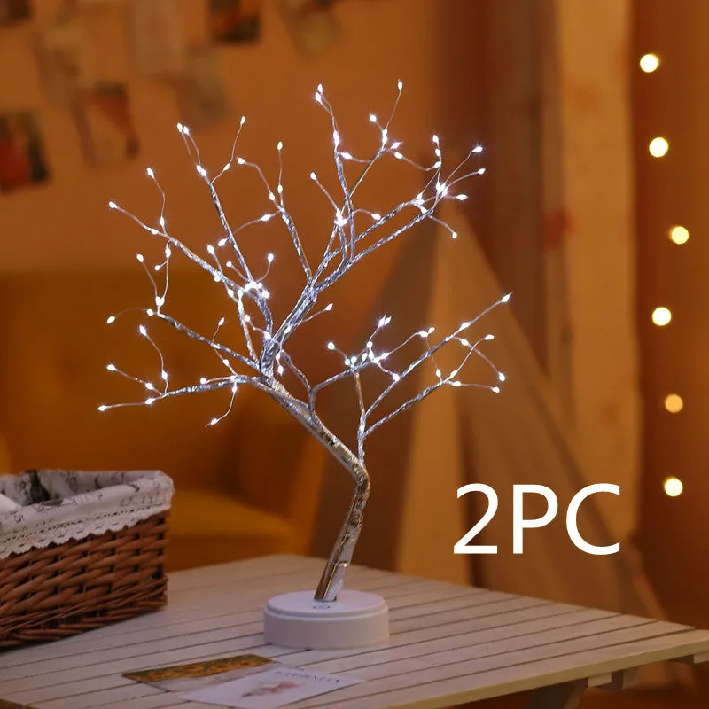 50cm tall touch-controlled LED Christmas tree light with 108 multi-colour lights on plastic and copper wire branches
