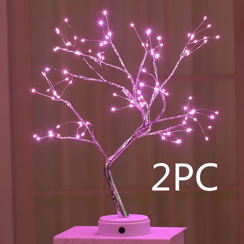 50cm tall touch-controlled LED Christmas tree light with 108 multi-colour lights on plastic and copper wire branches