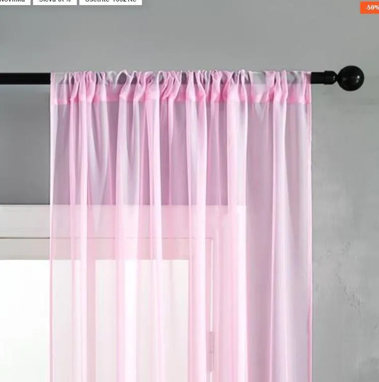 Black modern simple cotton linen window screen curtain with light transmission feature
