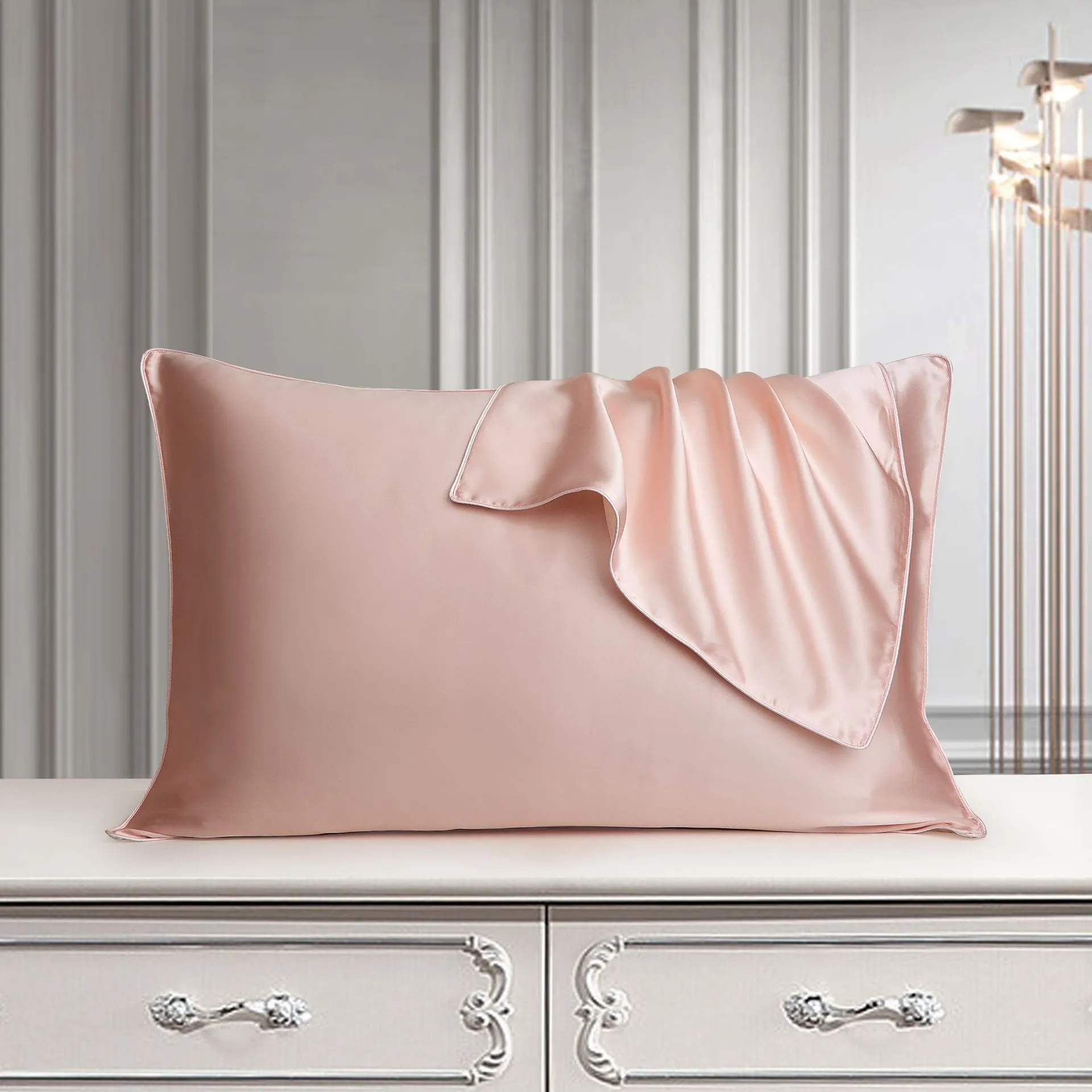 48x74cm mulberry silk single pillowcase in palace luxury style with reactive print.