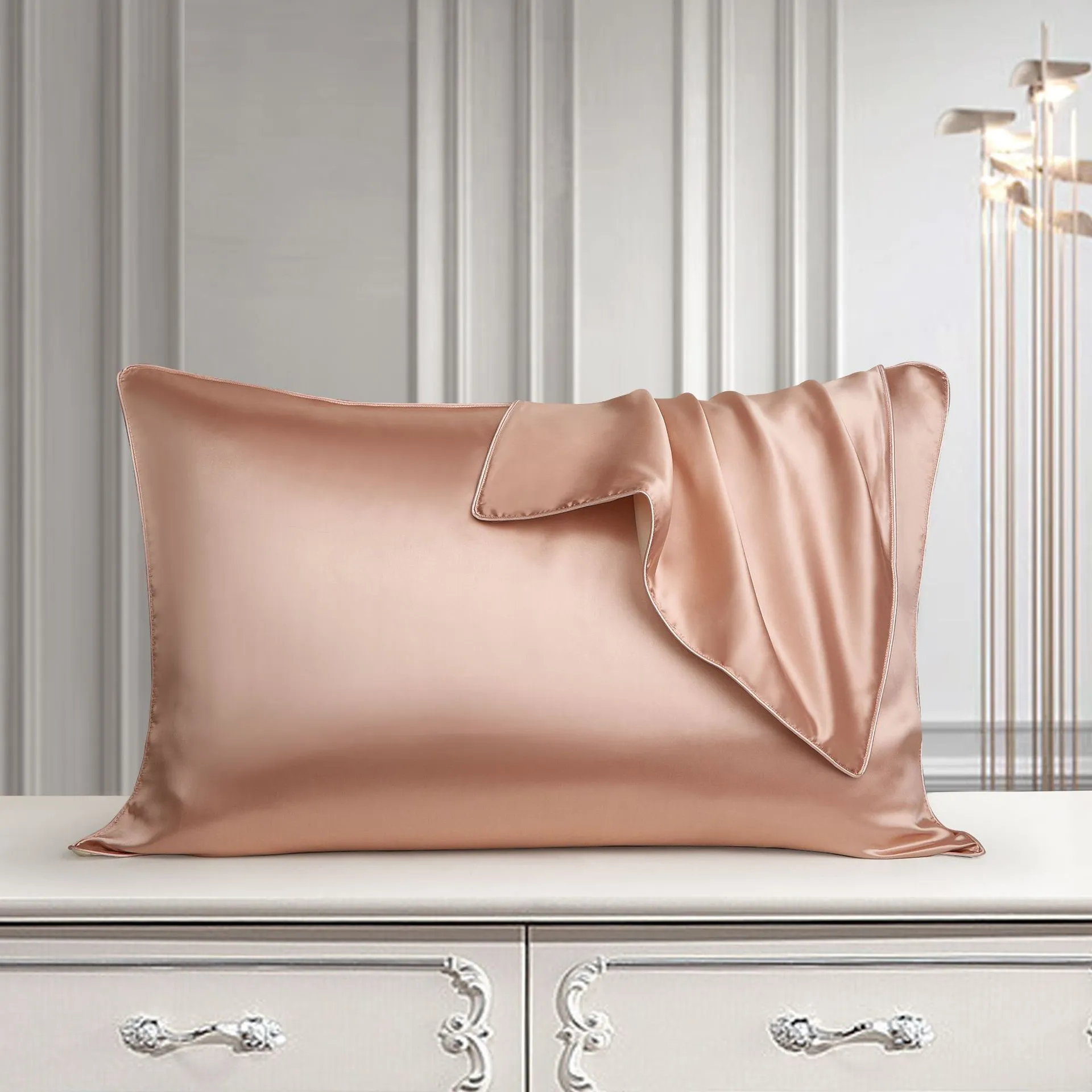 48x74cm mulberry silk single pillowcase in palace luxury style with reactive print.