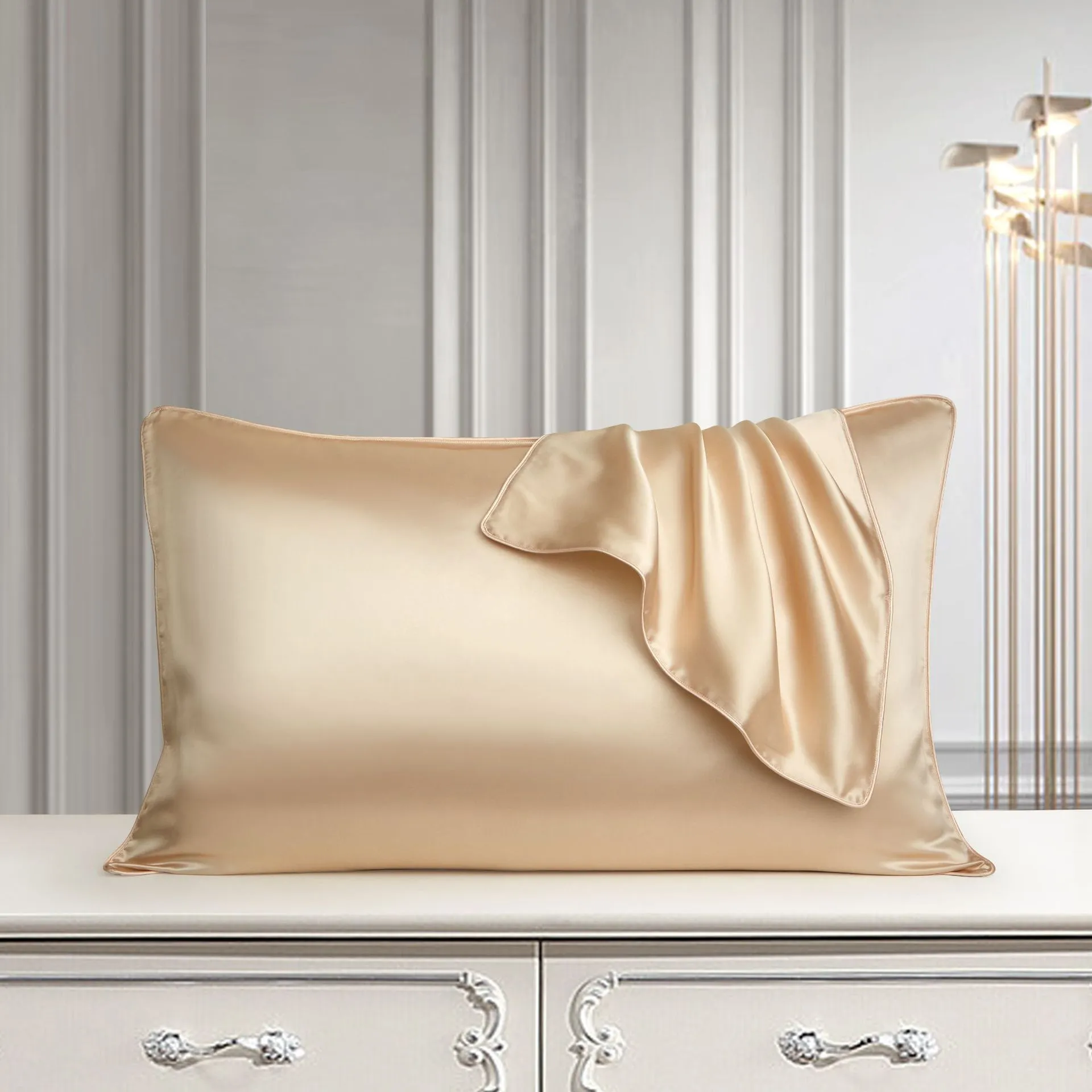 48x74cm mulberry silk single pillowcase in palace luxury style with reactive print.