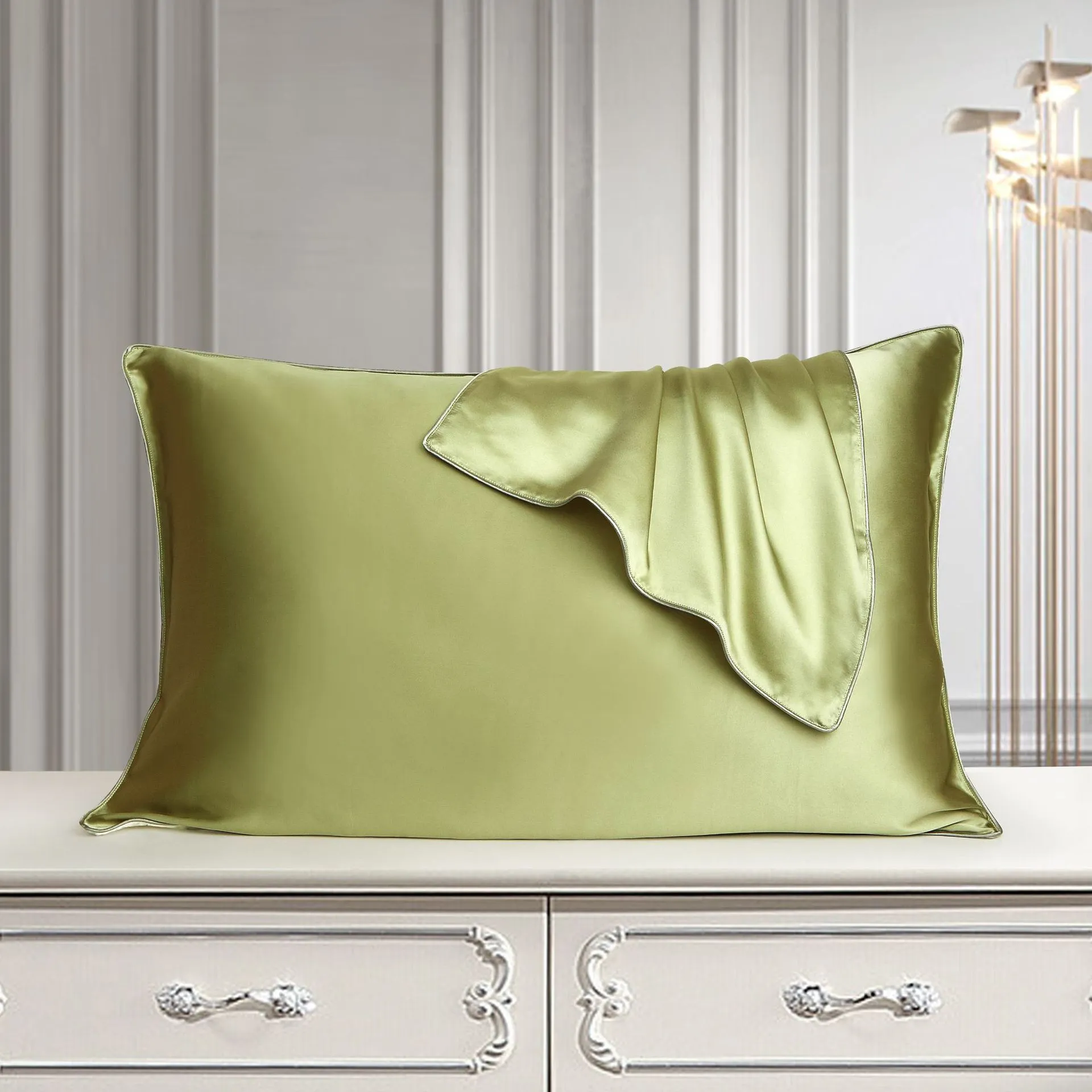 48x74cm mulberry silk single pillowcase in palace luxury style with reactive print.