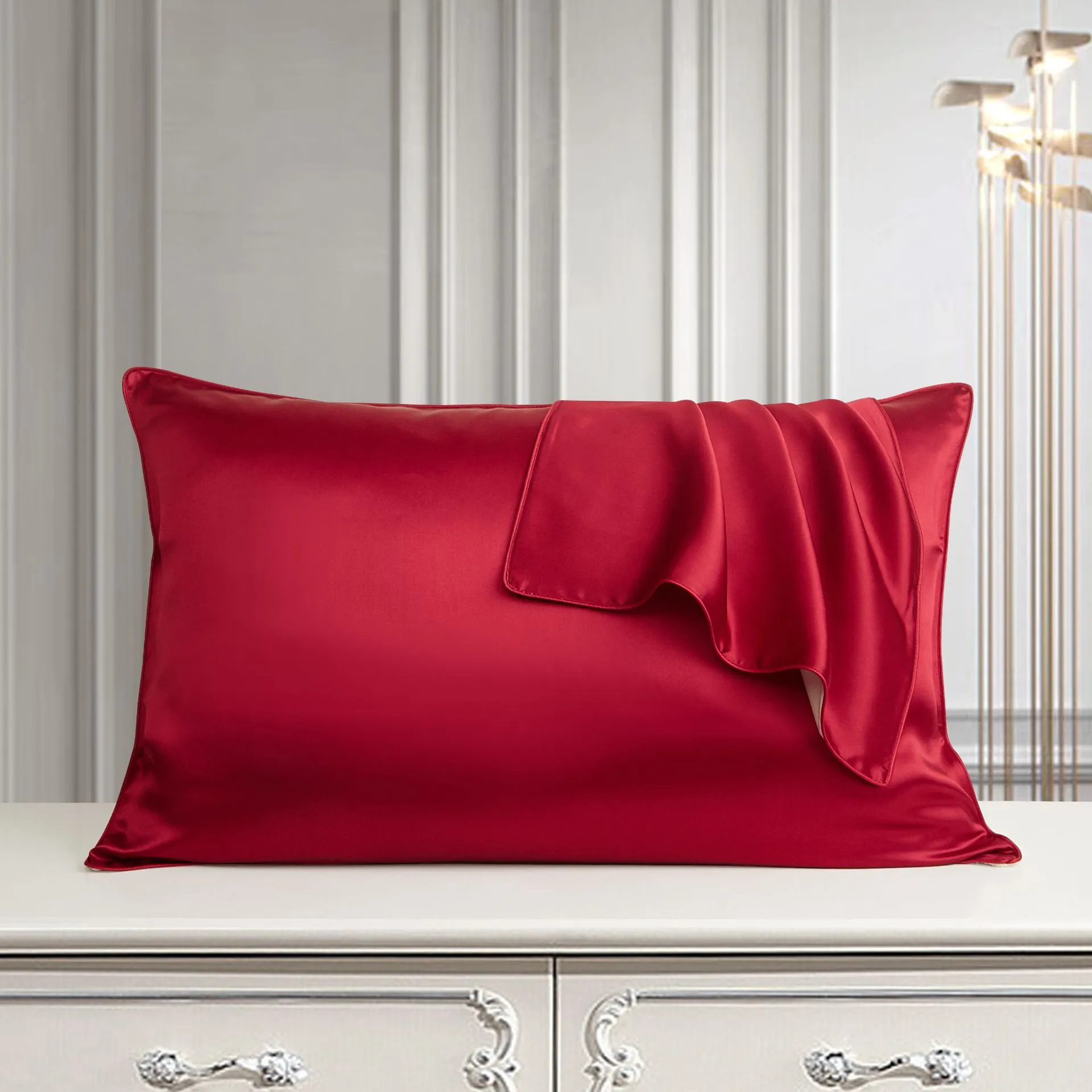 48x74cm mulberry silk single pillowcase in palace luxury style with reactive print.