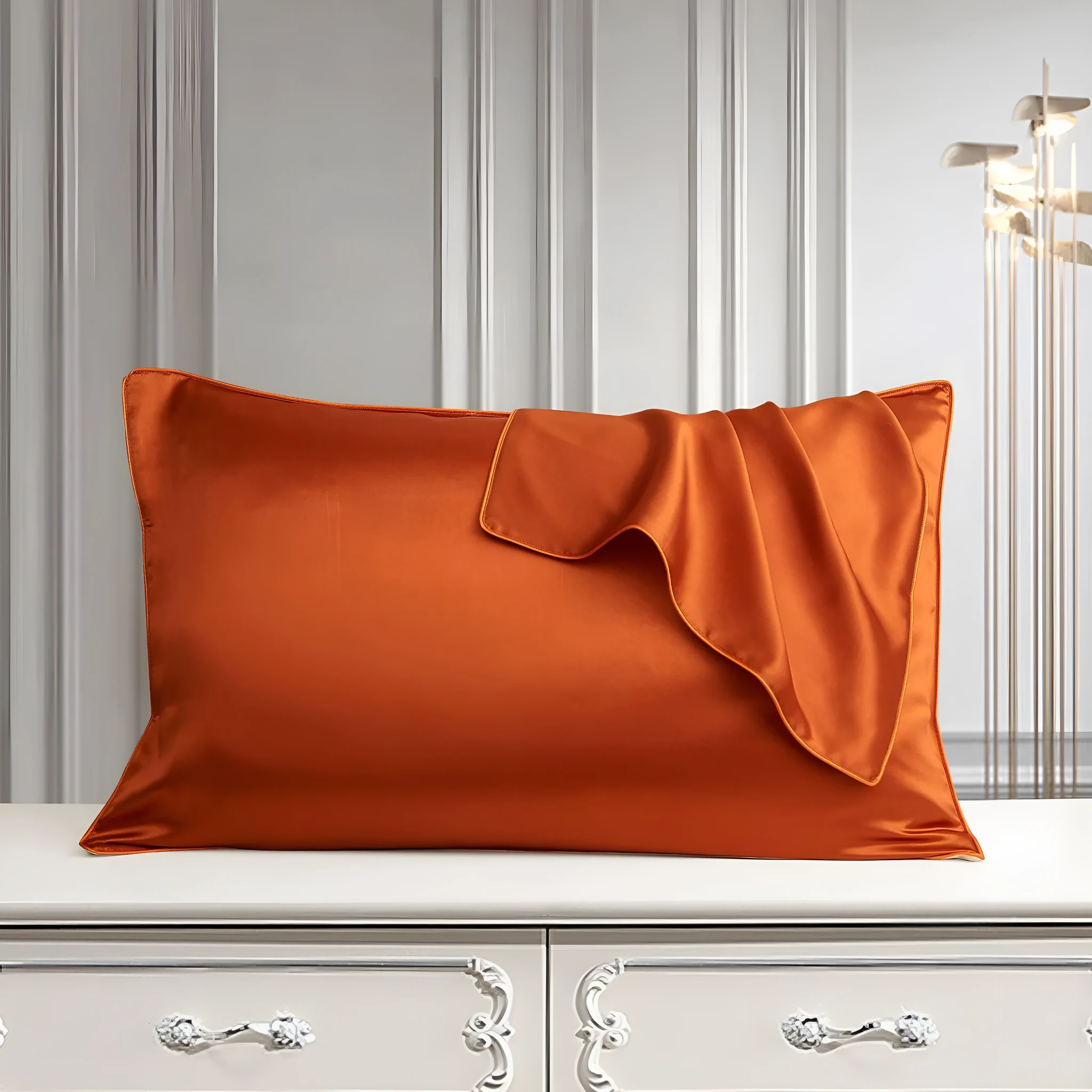 48x74cm mulberry silk single pillowcase in palace luxury style with reactive print.