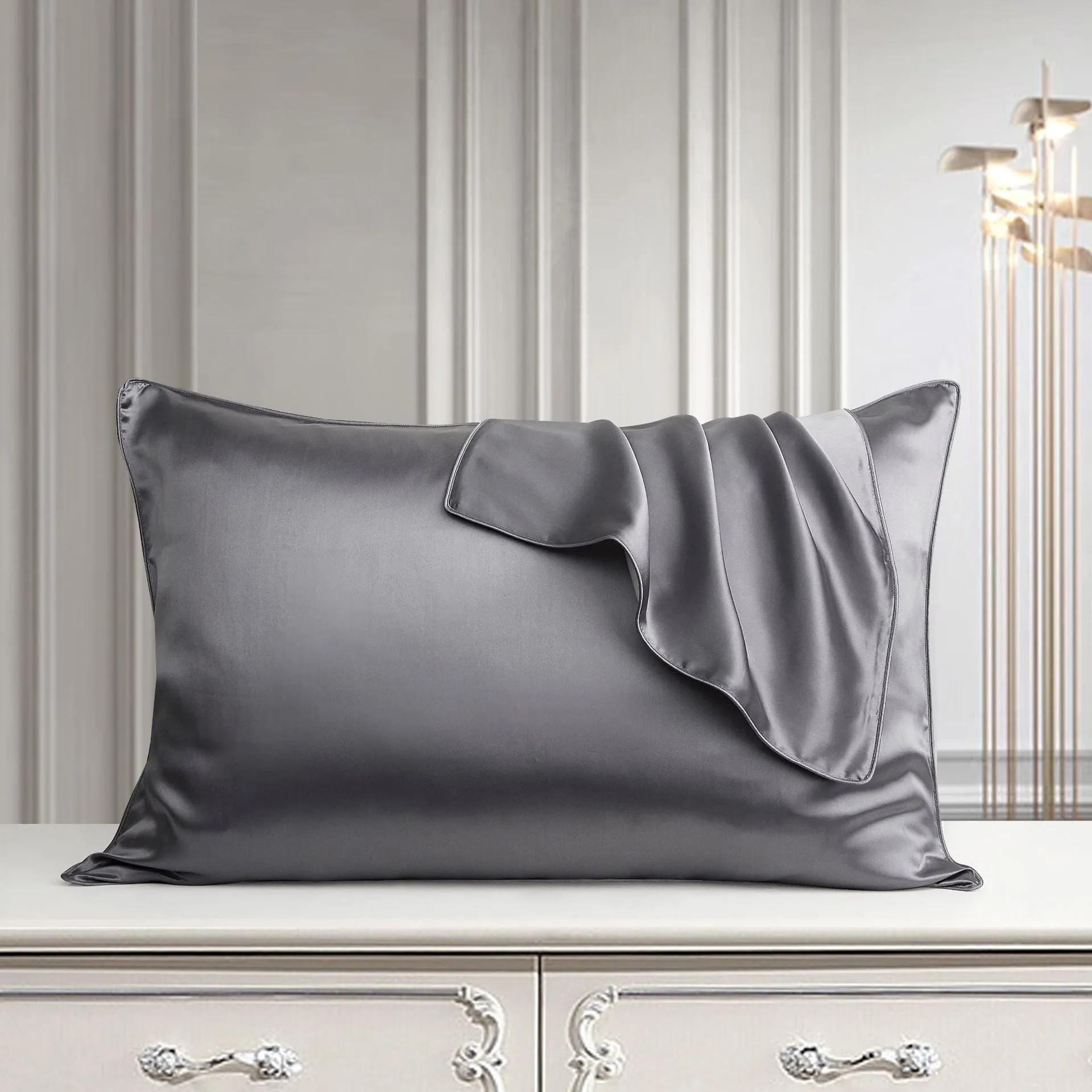 48x74cm mulberry silk single pillowcase in palace luxury style with reactive print.