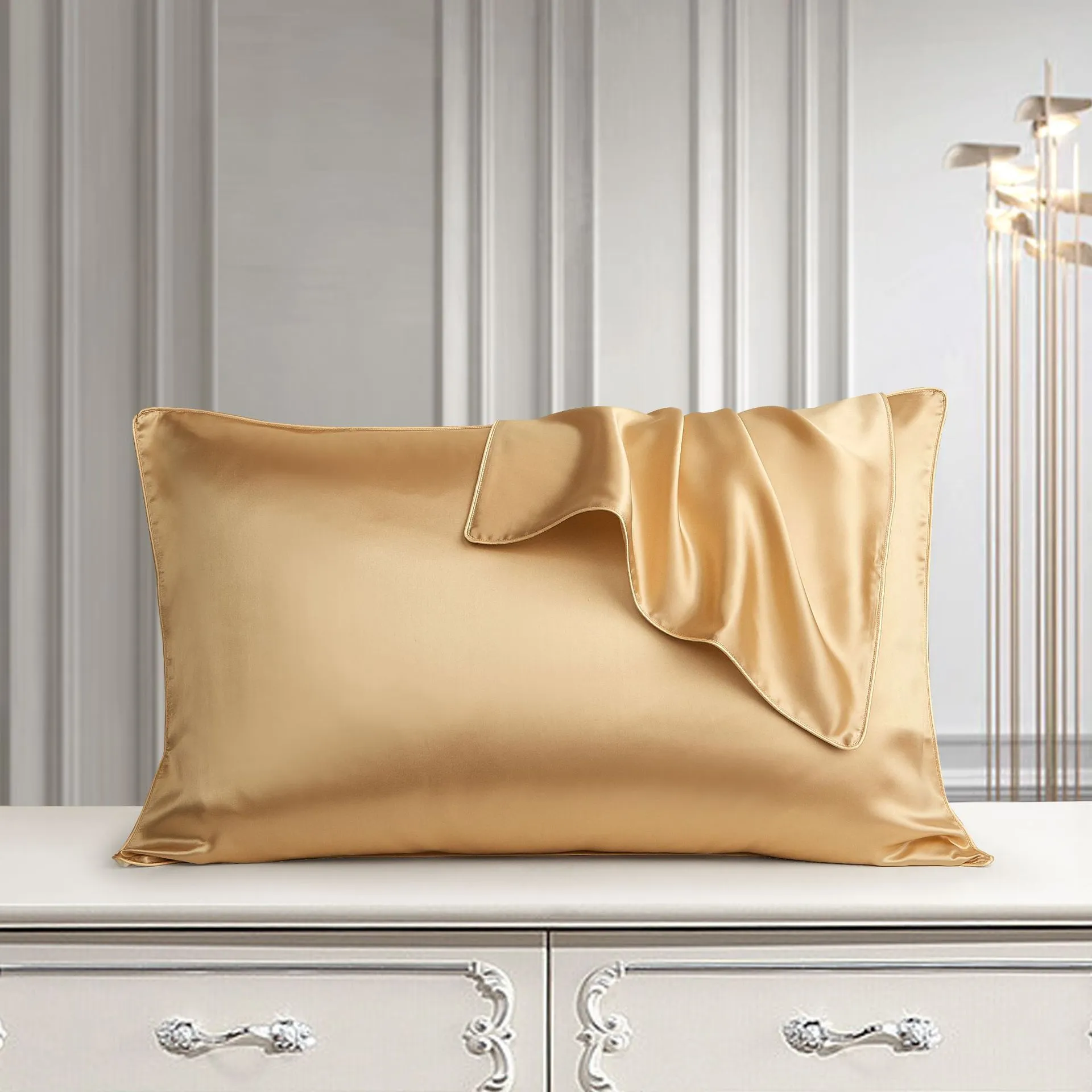 48x74cm mulberry silk single pillowcase in palace luxury style with reactive print.