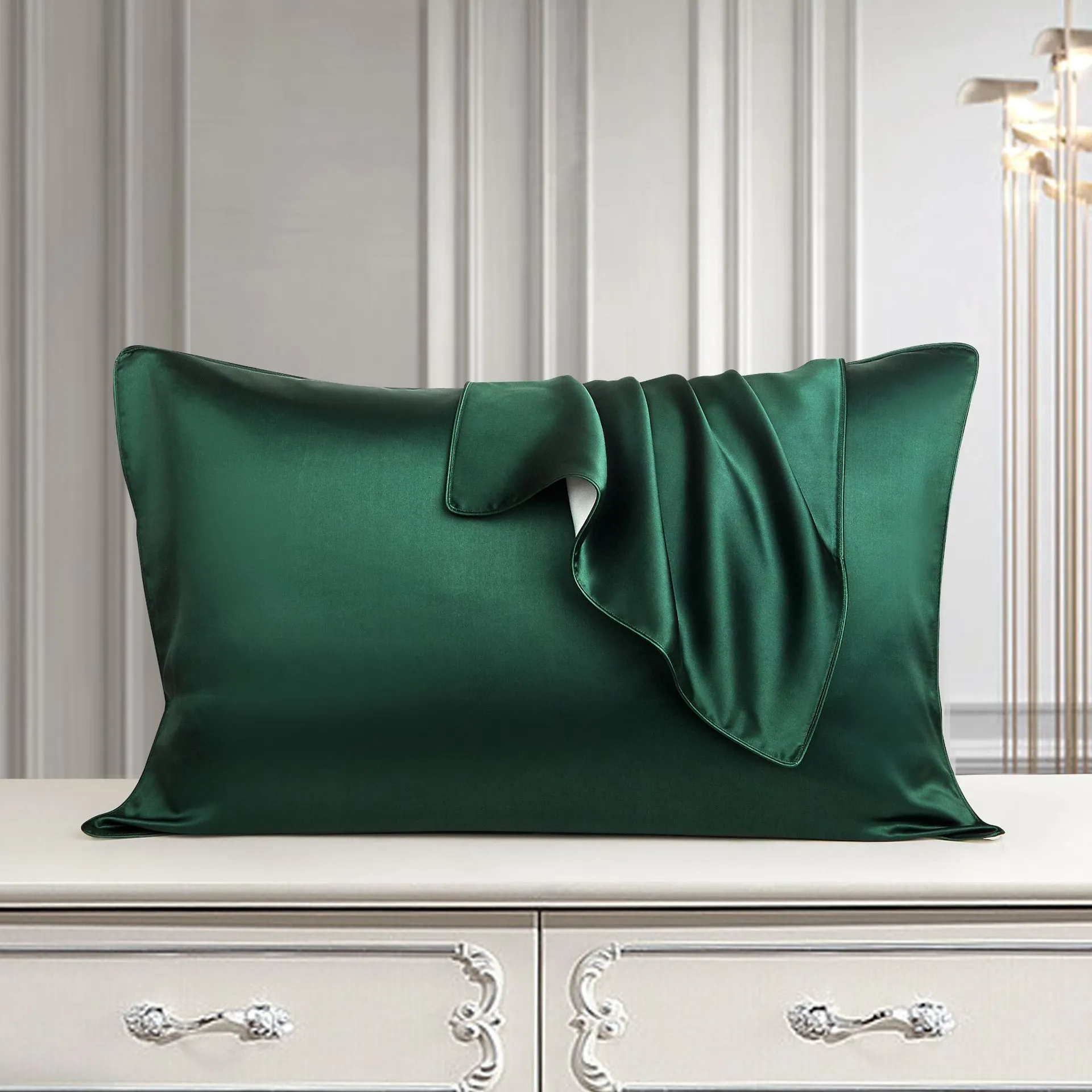 48x74cm mulberry silk single pillowcase in palace luxury style with reactive print.