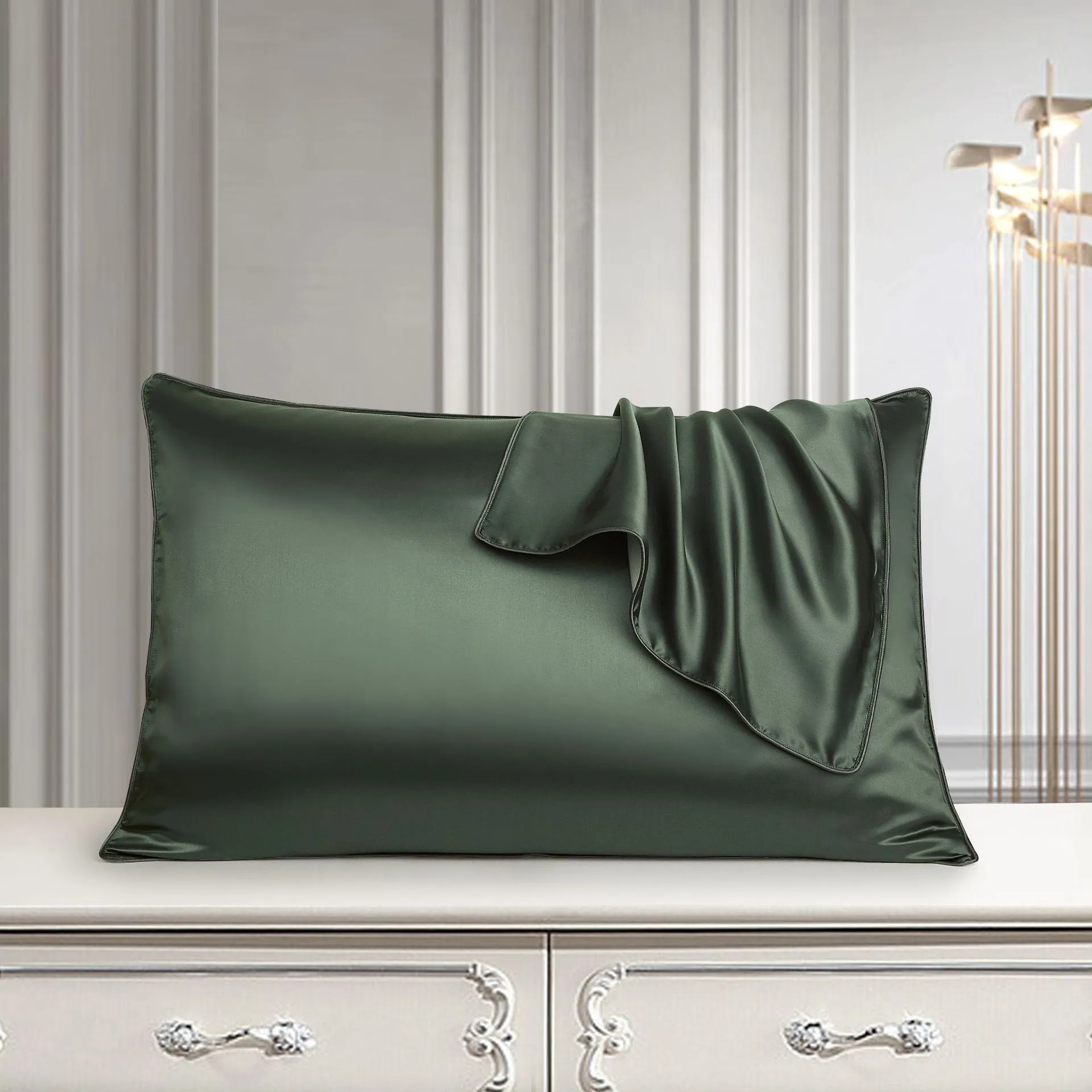 48x74cm mulberry silk single pillowcase in palace luxury style with reactive print.