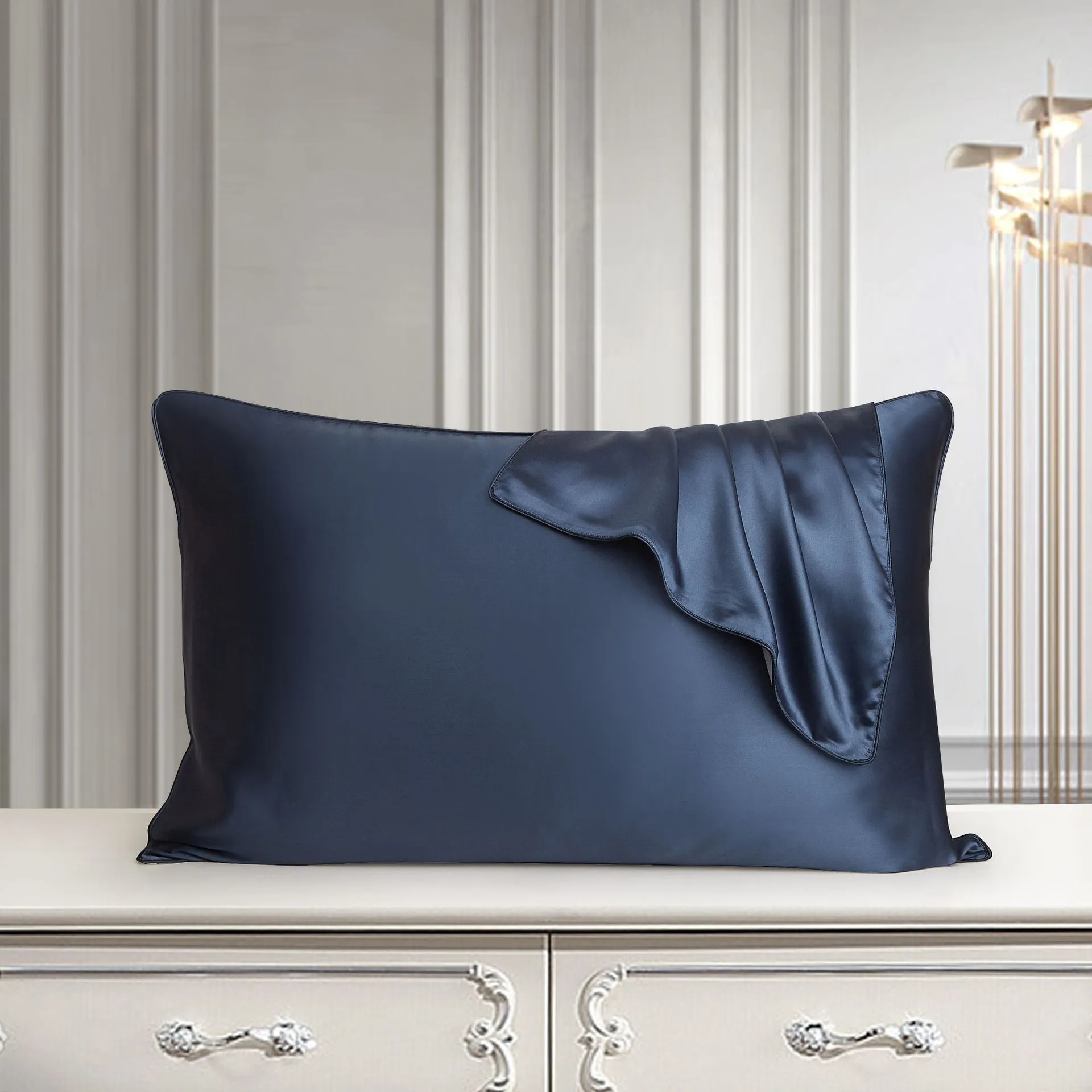 48x74cm mulberry silk single pillowcase in palace luxury style with reactive print.