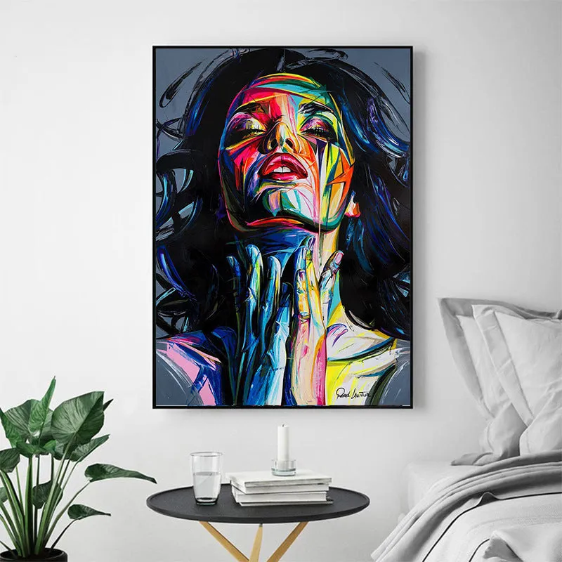 Black smokey girl theme personal portrait oil painting wall art decoration