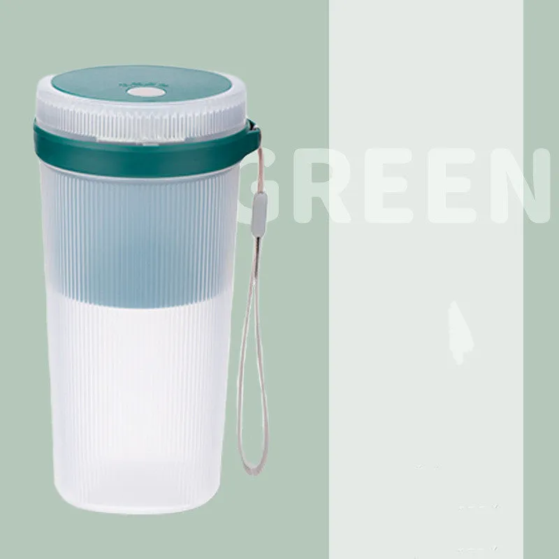 Blue portable USB rechargeable blender with detachable cup and charging cable