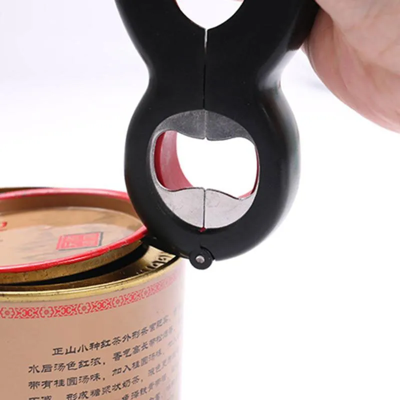 Multifunctional easy opener six in one bottle can opener with grey colour and ergonomic grip
