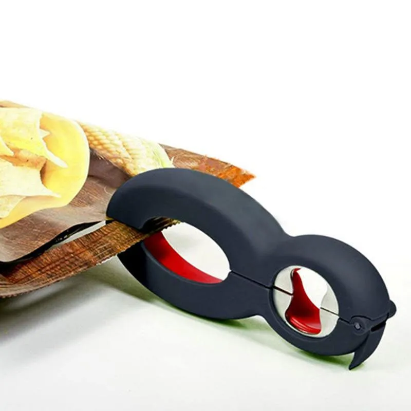 Multifunctional easy opener six in one bottle can opener with grey colour and ergonomic grip