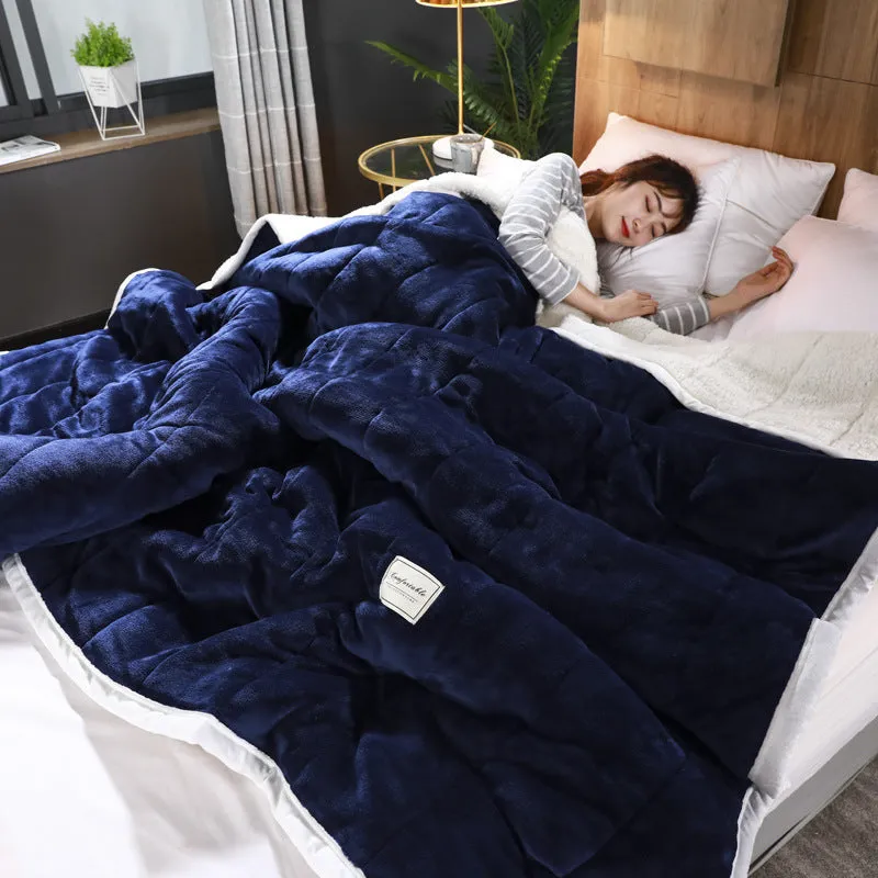Avocado green coral fleece blanket folded to show its thick texture and 150x200cm size.