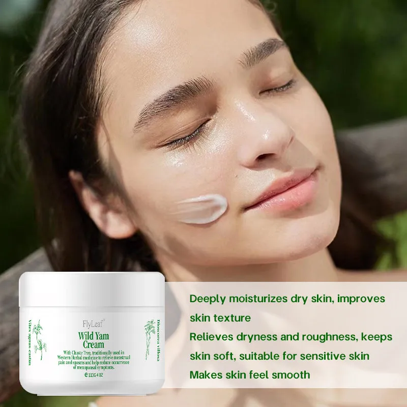 Wholesale wild yam moisturising cream 113g for face and body in a white jar