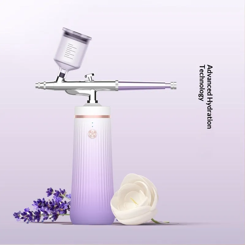 Oxygen infusion device in gradient pink with USB charging port and cold spray nozzle