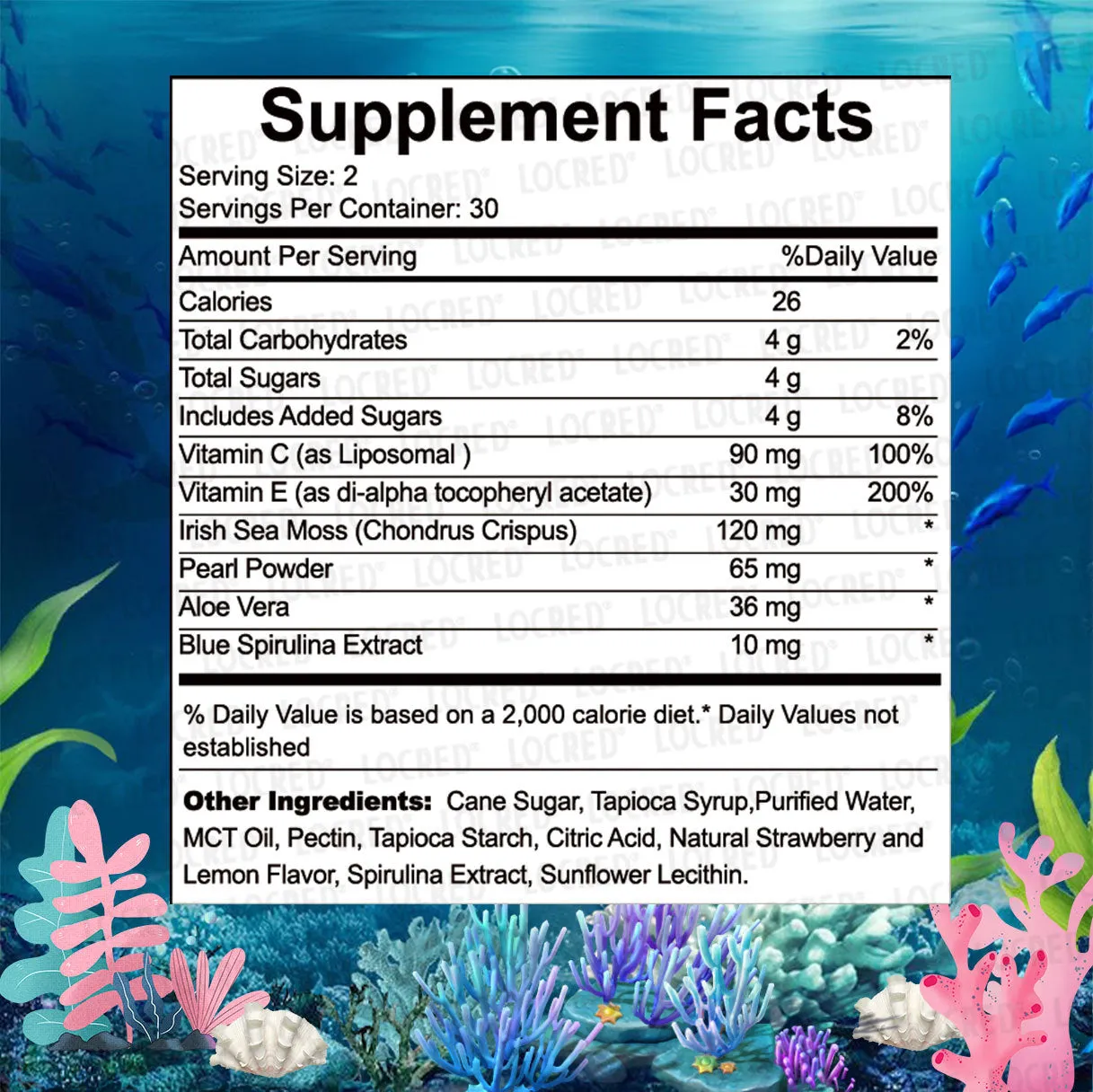 Sea Moss Gummies 60 tablets in a bottle with sea moss and seaweed extract for adult dietary use