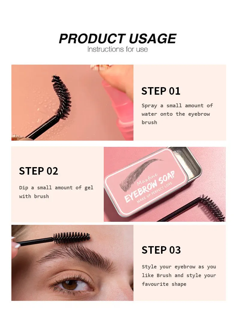 10g eyebrow cream pot and an eyebrow brush for brow shaping and colour application