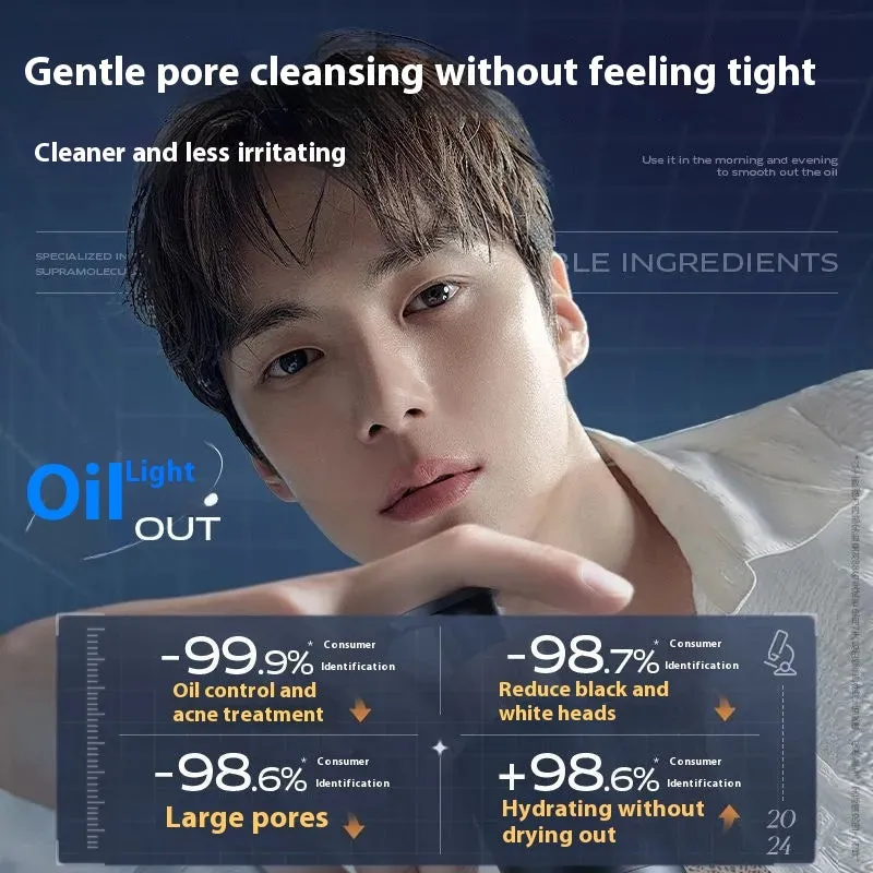 150ml men's oil control facial cleanser bottle for blackhead and acne removal