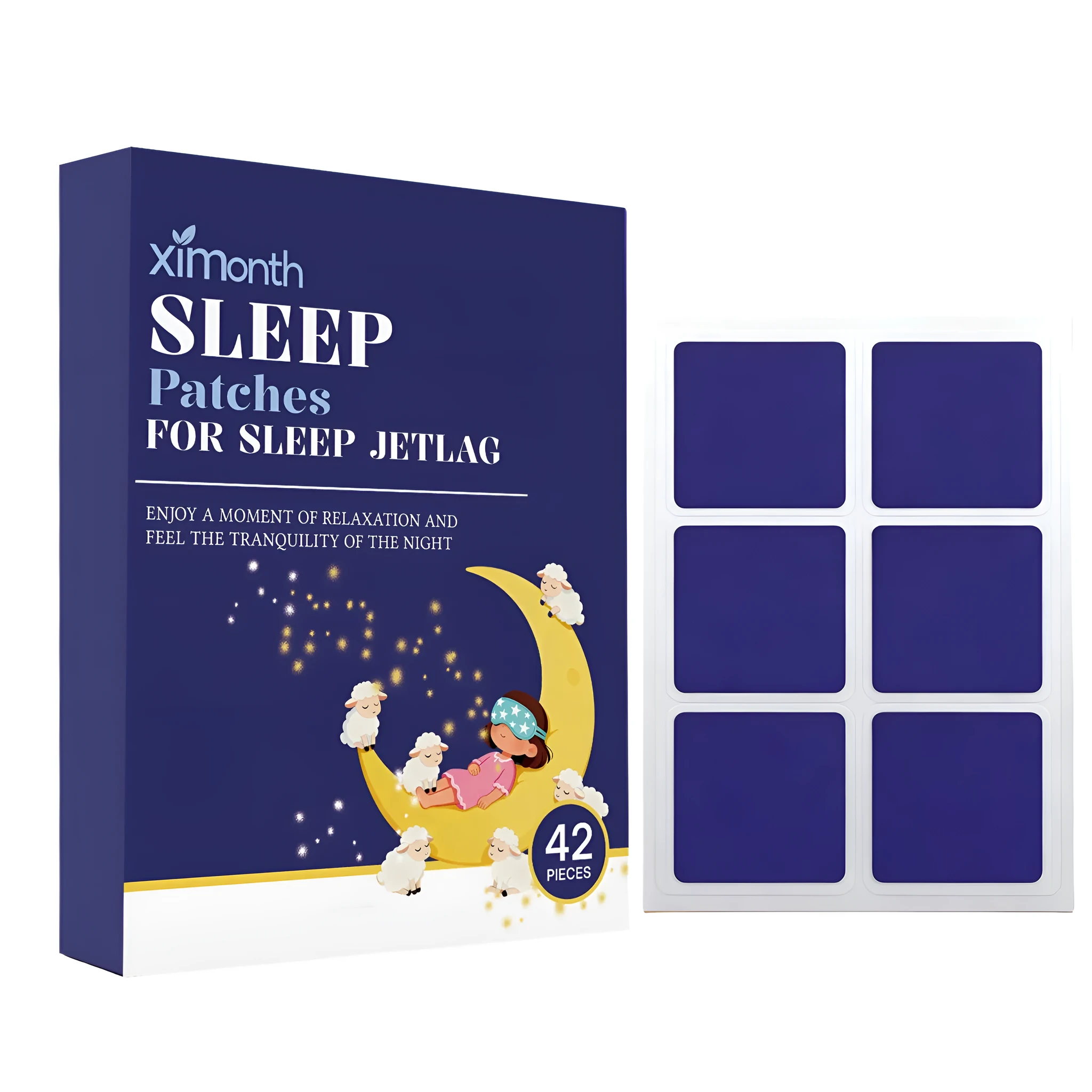 Pack of 40 sleep aid patches with valerian and chamomile extracts in white adhesive design
