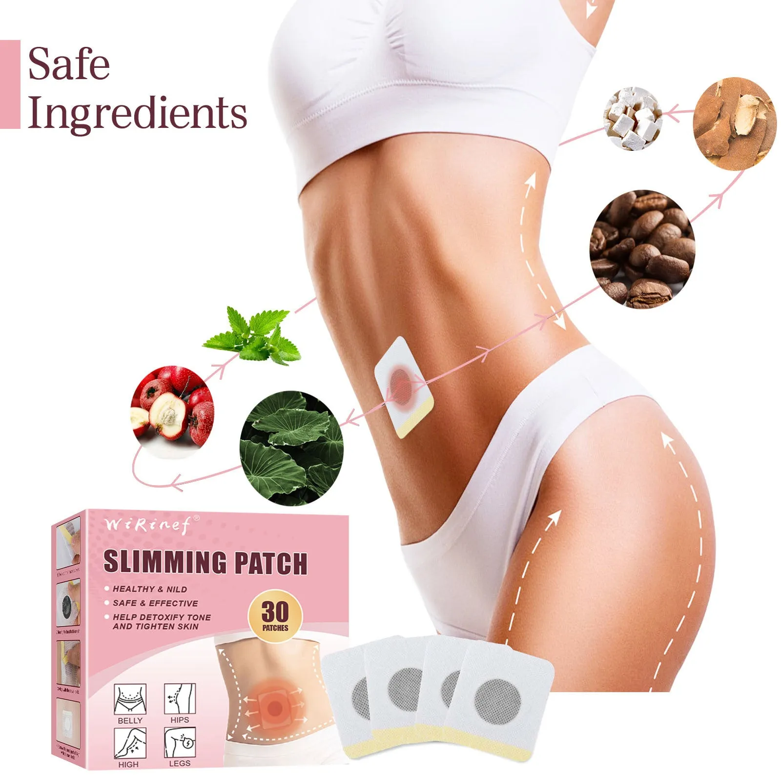 30pcs belly button stickers in box WR9 navel patches