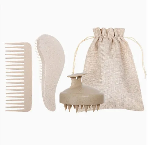 Multi-functional wheat straw shower head massage and cleaning brush in beige colour, 10-15 cm size