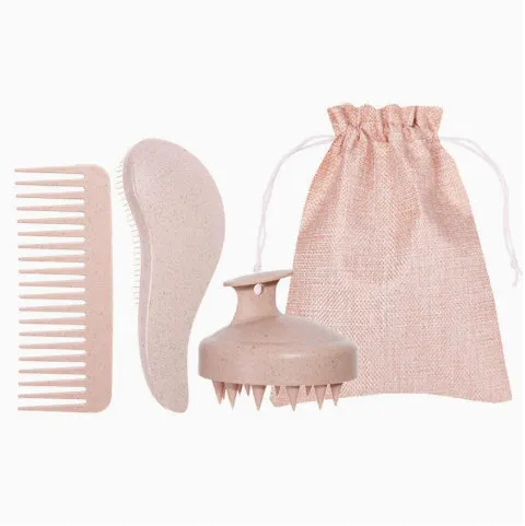 Multi-functional wheat straw shower head massage and cleaning brush in beige colour, 10-15 cm size