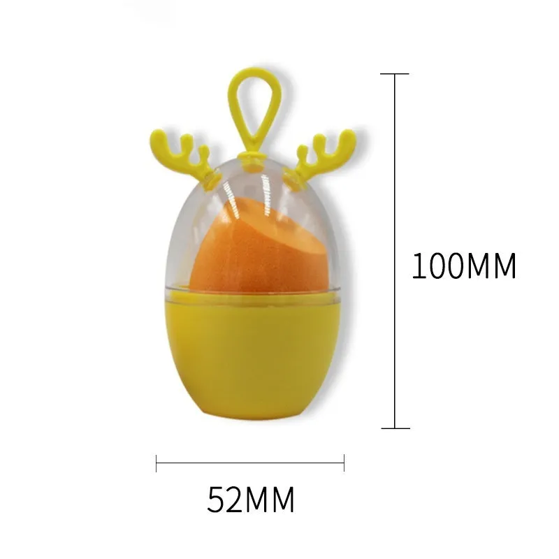 Non-latex dual-use water drop beveled makeup sponge in coral teardrop colour for foundation blending