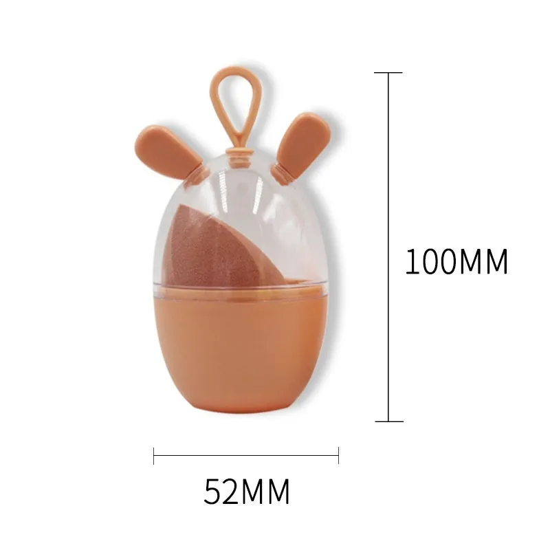 Non-latex dual-use water drop beveled makeup sponge in coral teardrop colour for foundation blending