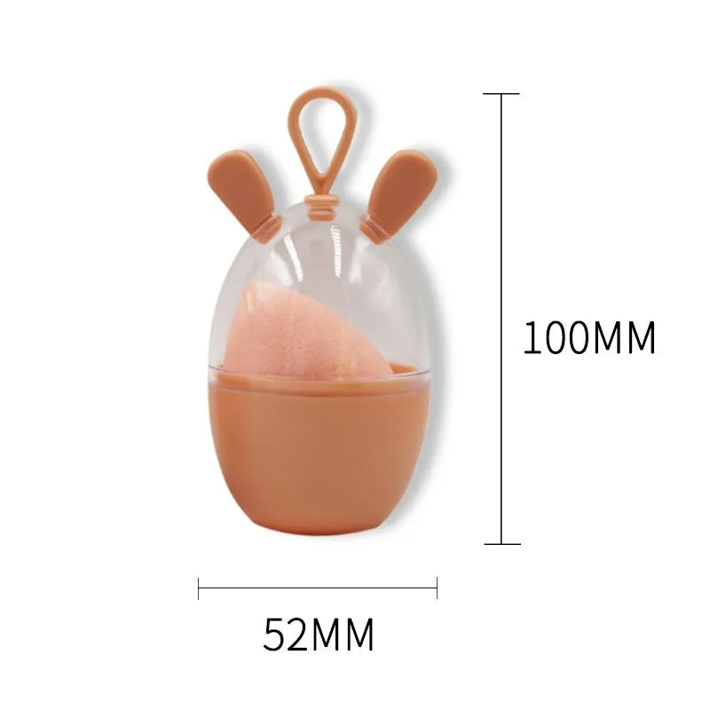 Non-latex dual-use water drop beveled makeup sponge in coral teardrop colour for foundation blending