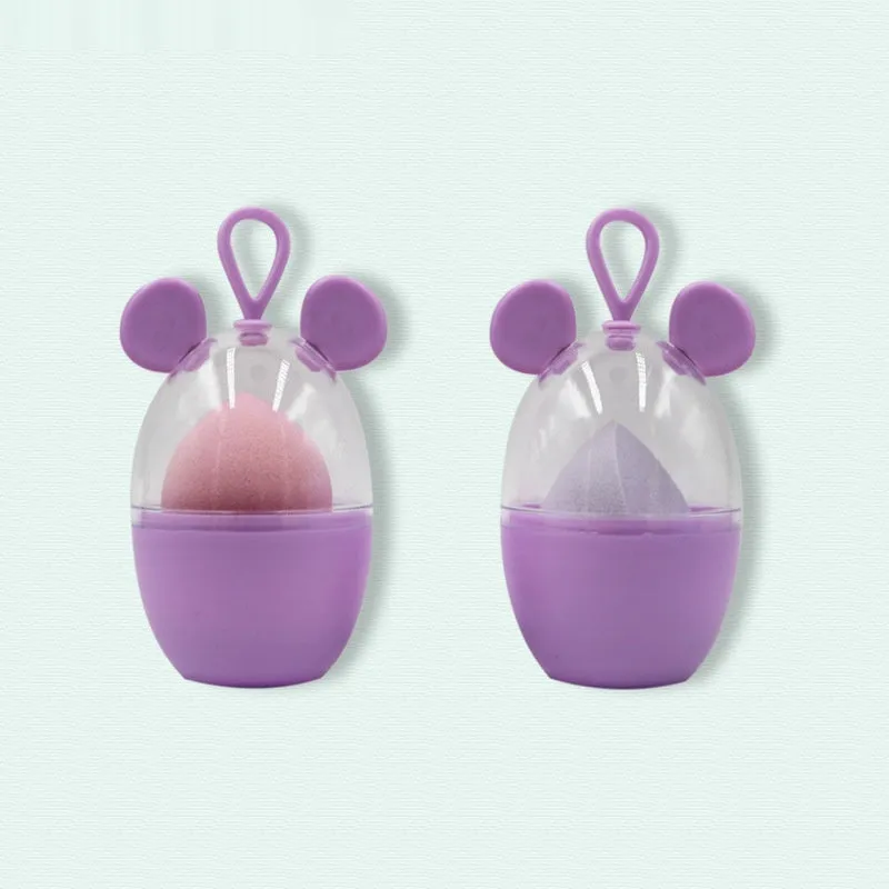 Non-latex dual-use water drop beveled makeup sponge in coral teardrop colour for foundation blending