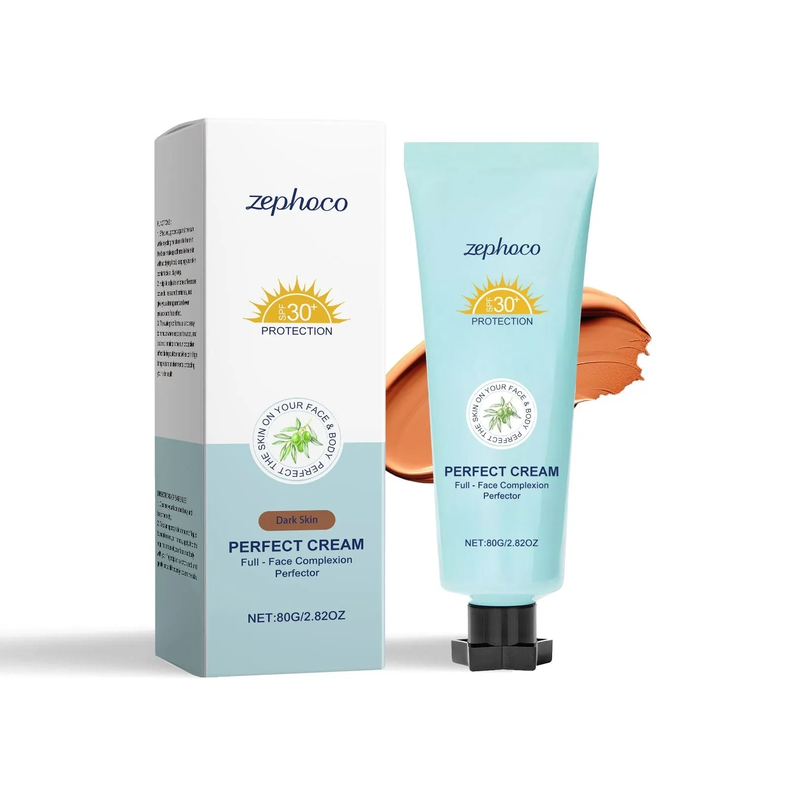 Bottle of moisturising sunscreen liquid foundation in Dark Skin, Ivory white, and Natural colour shades.