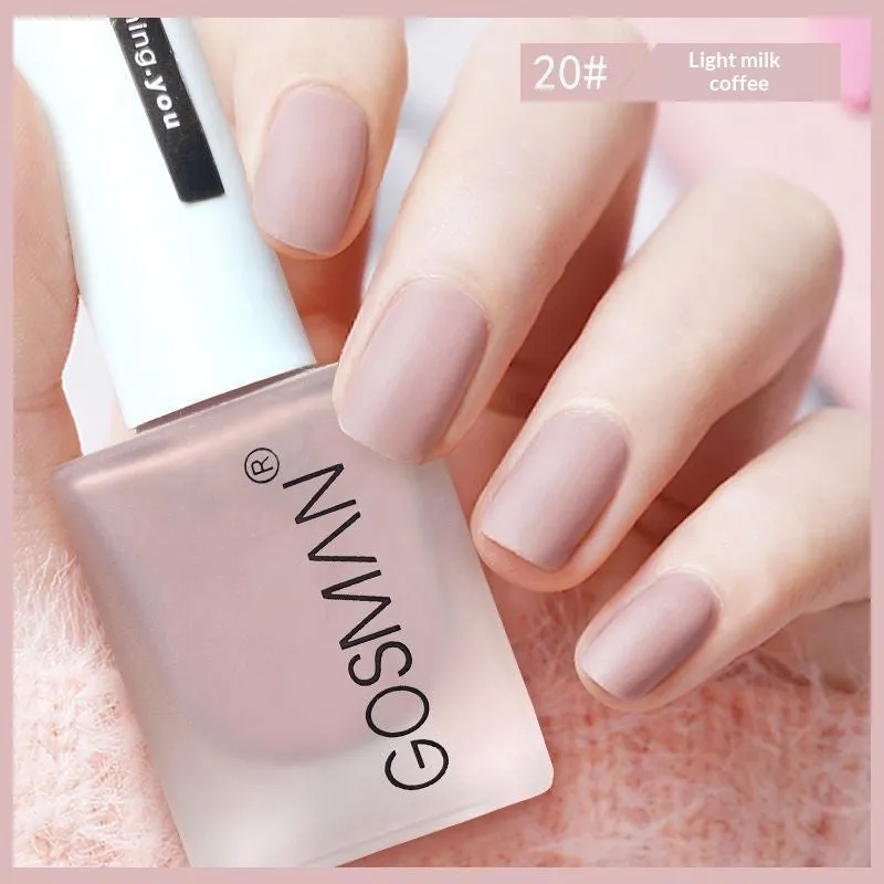 13ml quick-dry matte nail polish bottle with non-peel formula in 46 colour shades including matte black and ox blood red