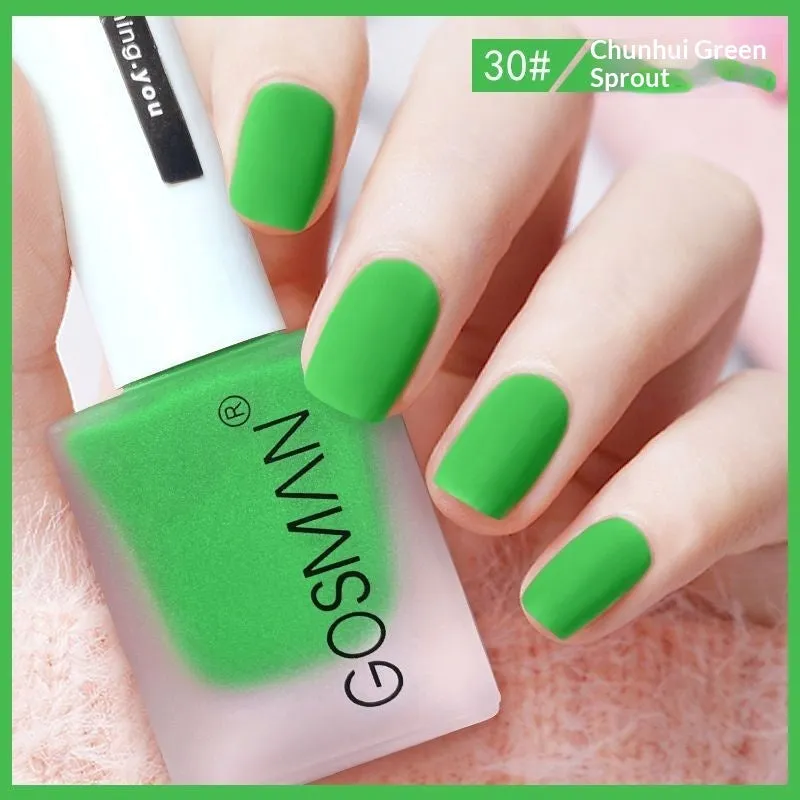 13ml quick-dry matte nail polish bottle with non-peel formula in 46 colour shades including matte black and ox blood red
