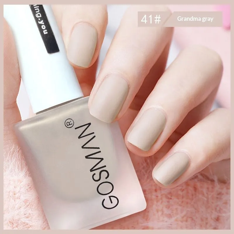 13ml quick-dry matte nail polish bottle with non-peel formula in 46 colour shades including matte black and ox blood red