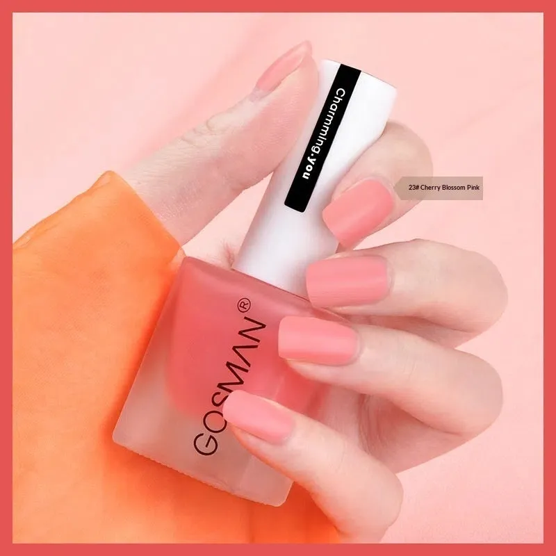 13ml quick-dry matte nail polish bottle with non-peel formula in 46 colour shades including matte black and ox blood red