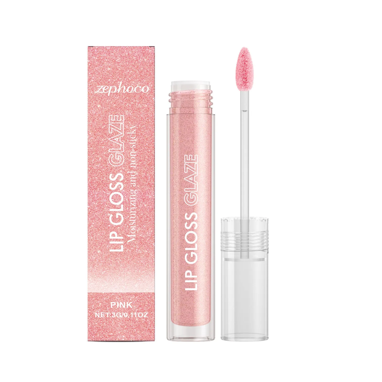 Moisturizing fine glitter lip gloss 3g tube with shea butter and vitamin E