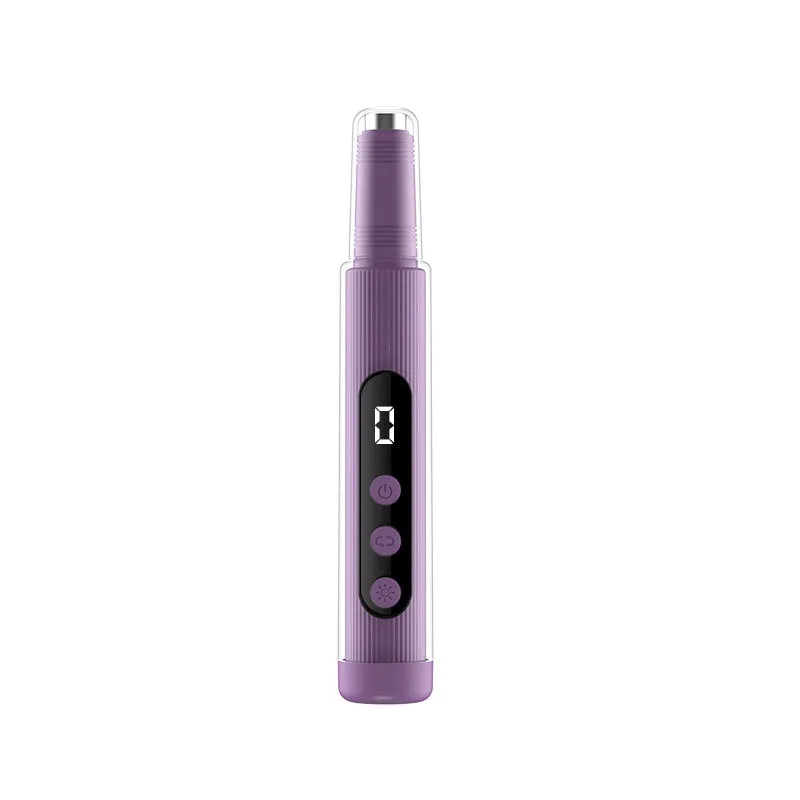 2-in-1 electric nail grinder with LED light, handheld rechargeable, in blush pink with corn head set