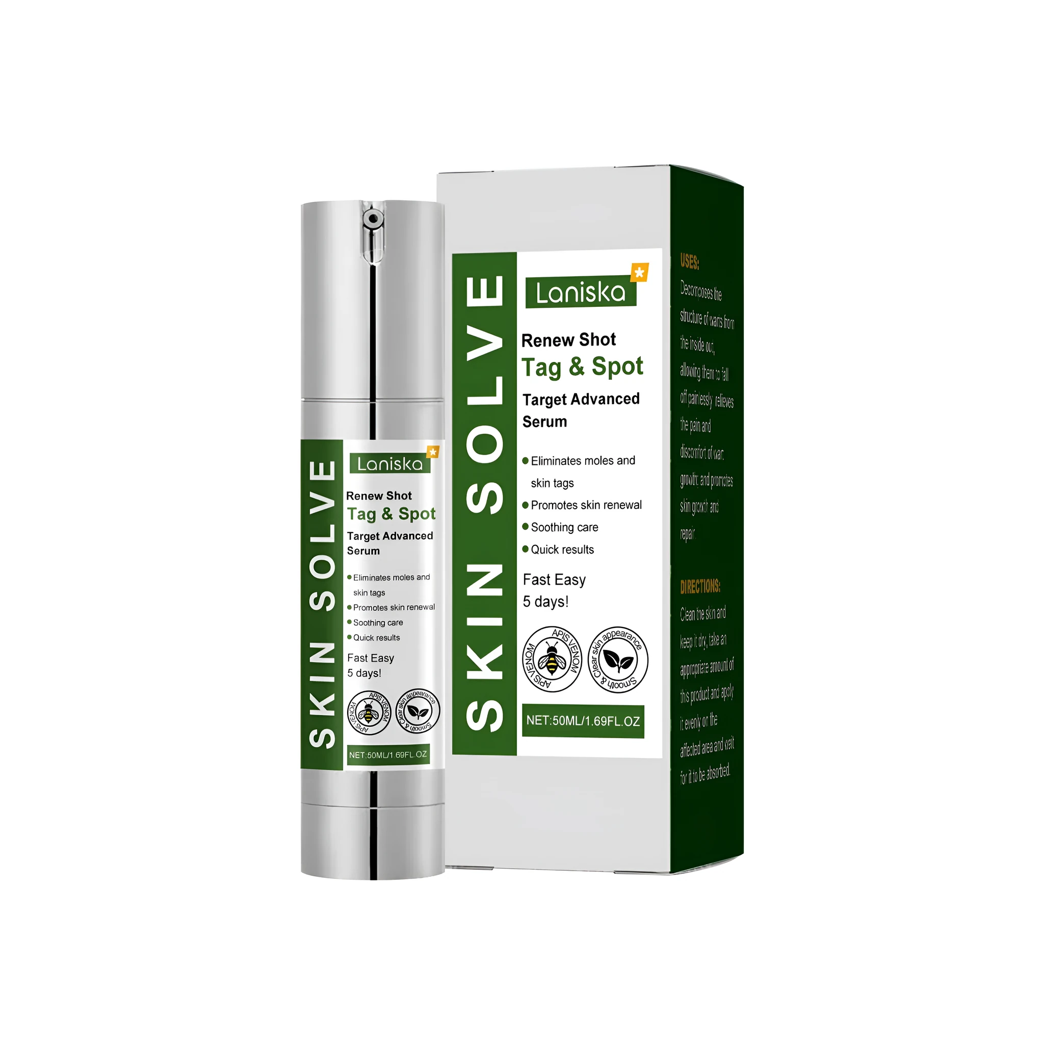 50g skin blemish removal and repair cream with mint leaves and tea tree oil in a white pot with green lid