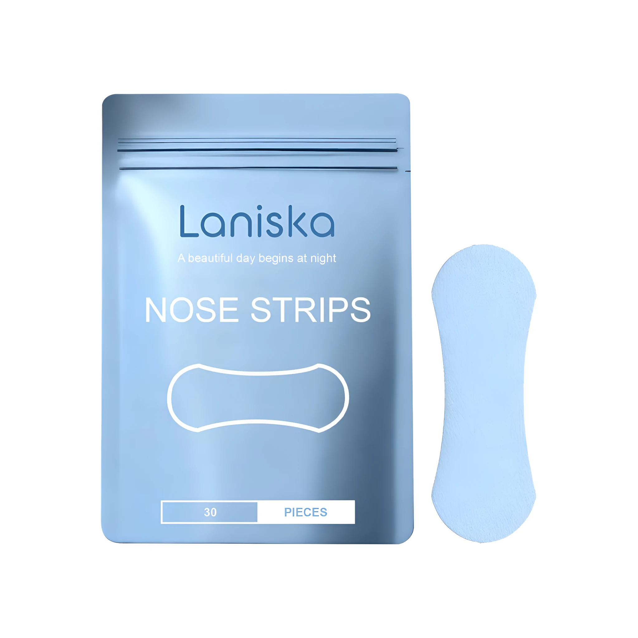 Snoring-preventing sleep nasal patch with vitamin E, lavender and mint extracts, blue and pink colour options, 30 pieces per bag
